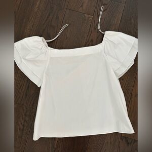 Alice + Olivia White Off-Shoulder Top